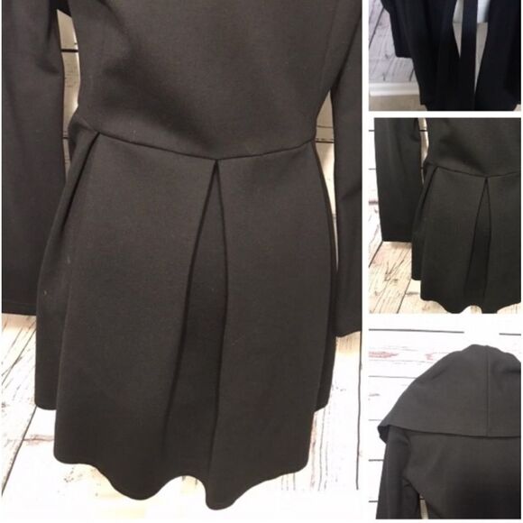 Elegant Black Women's Coat LUII L lined Heavy Hang, Flattering! - Picture 6 of 11